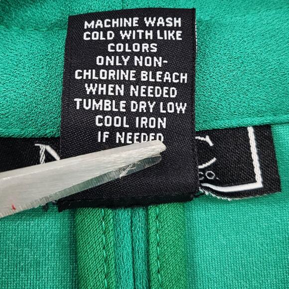 Vintage NYCC Green Open Front Longline Pockets Collared Blazer Jacket Women's S - Picture 5 of 5